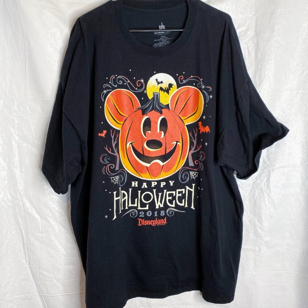 Disney Halloween 2018 Glow-in-the-Dark Mickey Pumpkin T-shirt Sz XXXL